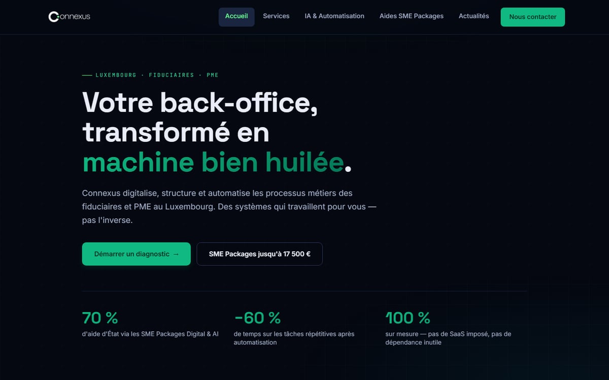 Site web et plateforme digitale Connexus