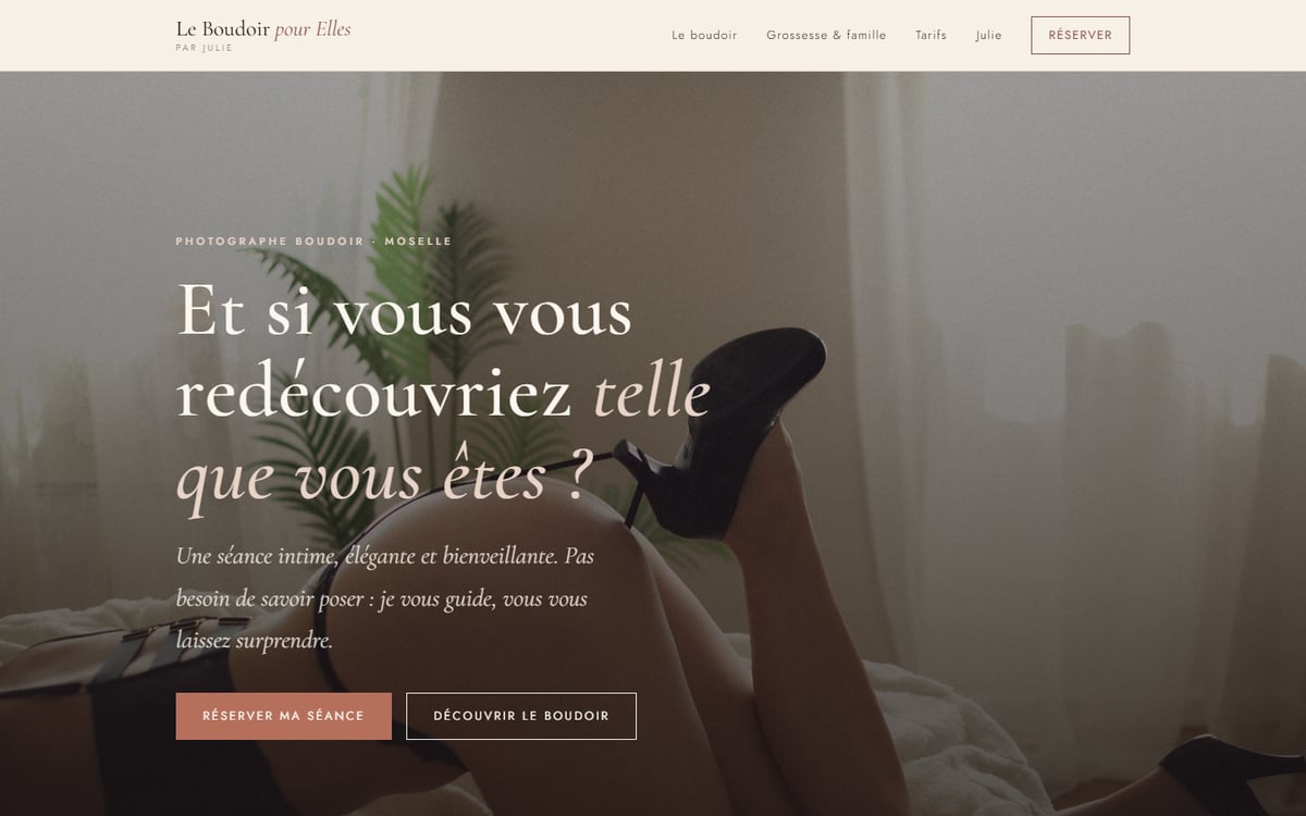 Site web Le Boudoir pour Elles — photographe boudoir